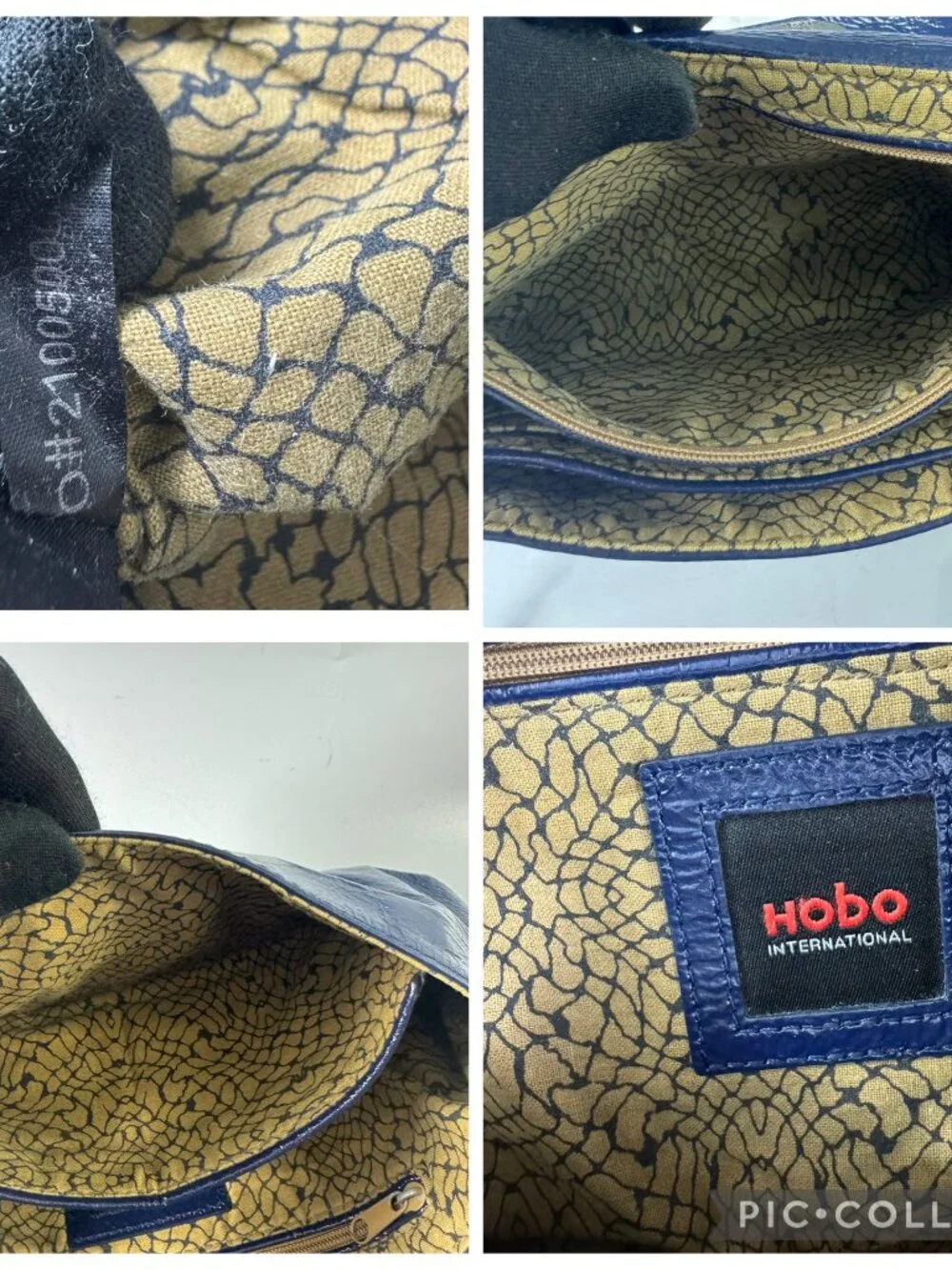 HOBO INTERNATIONAL Blue Patent Leather Envelope Hand Bag Purse Chain